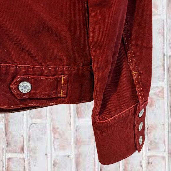 Gap Y2KRust Red Corduroy Jacket Trucker Style Jean Jacket - Small - Picture 4 of 4